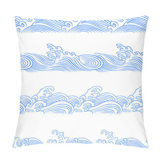 Personality  Seamless Wave Illustration Pillow Covers