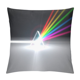Personality  3d Illustration Prism And Refraction Light Ray. Pillow Covers
