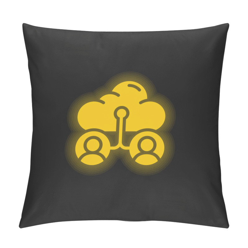 Personality  Accounts yellow glowing neon icon pillow covers