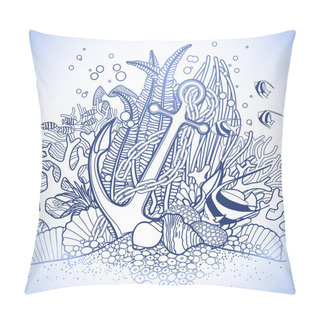 Personality  Anchor And Coral Reef Pillow Covers