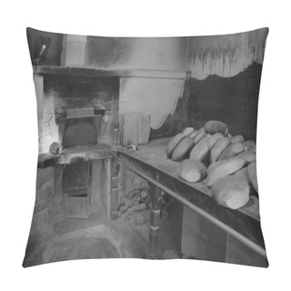 Personality  Village Bakery. Bread Oven. Bread Shop Pillow Covers