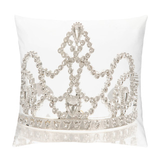 Personality  Crown Or Tiara Isolated On A White Background With Reflection Pillow Covers