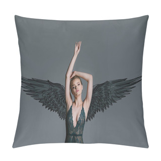 Personality  Young Girl Dark Angel Pillow Covers