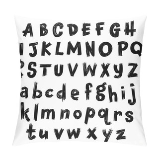 Personality  Scratched, Irregular Latin Alphabet. Upper And Lowercase. Pillow Covers