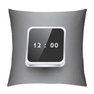 Personality  Vector Illustration Of A Square Clock. Pillow Covers