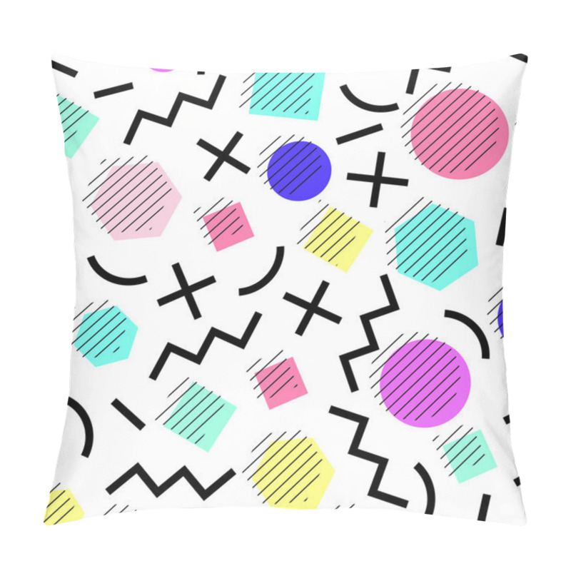 Personality  Vector seamless geometric pattern. Memphis Style. Abstract 80s. pillow covers