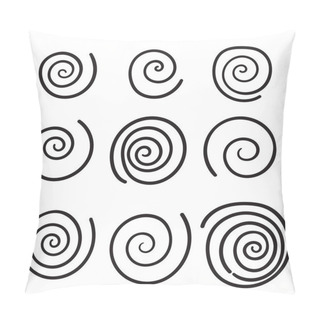 Personality  Spiral Collection With Handdrawn Collection Vector Pillow Covers