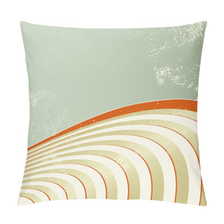 Personality  Sound Waves - Retro Background With Curved Lines - Abstract Golden Record Pillow Covers