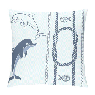Personality  Marine Knot, Ropes, Dolphins And Fishes Pillow Covers
