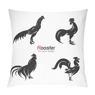 Personality  Vector Group Of Rooster Design On White Background. Pillow Covers