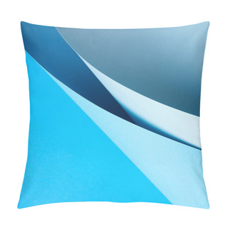 Personality  Close-up View Of Blue Abstract Textured Paper Background Pillow Covers
