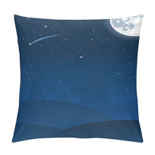 Personality  Vector Night Landscape With Moon Pillow Covers