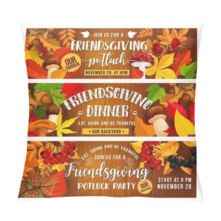 Personality  Friendsgiving Holiday Banners With Food Pillow Covers