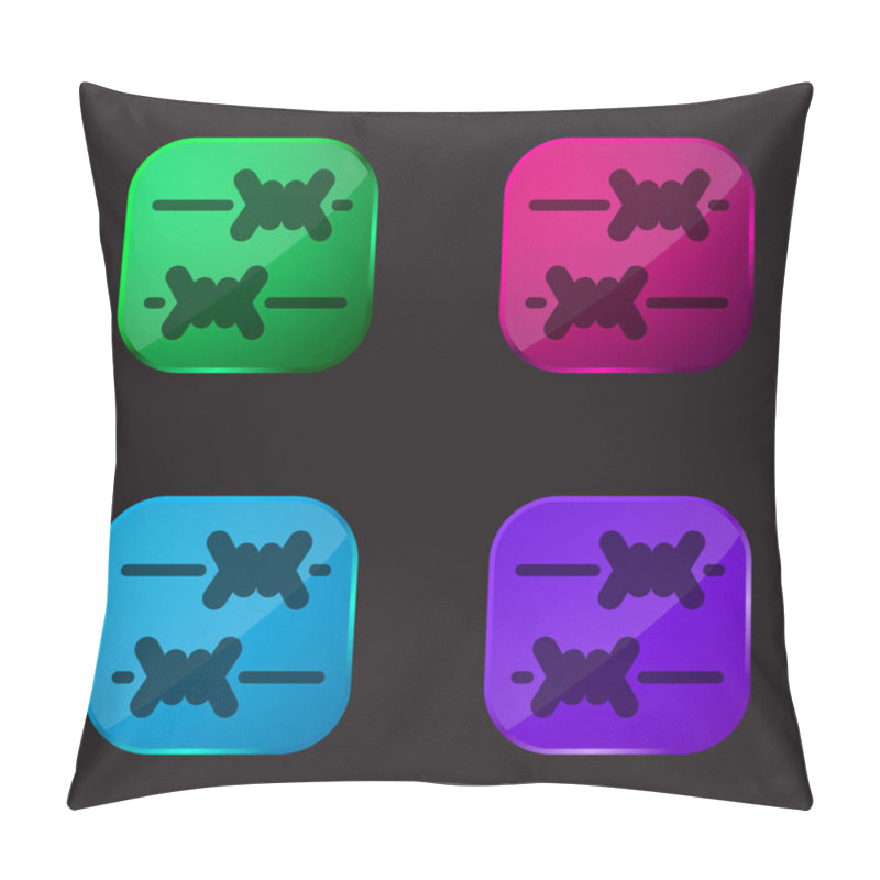 Personality  Barbed Wire Four Color Glass Button Icon Pillow Covers