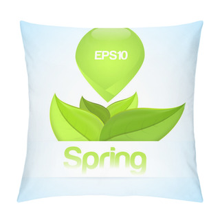 Personality  Vector Spring Background With Leaves. Pillow Covers
