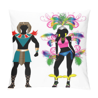 Personality  Carnival Silhouette Colorful Couple Pillow Covers
