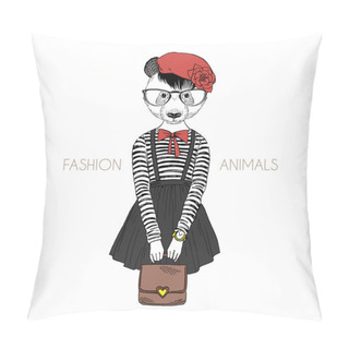 Personality  Panda Girls Dressed Up  Pillow Covers