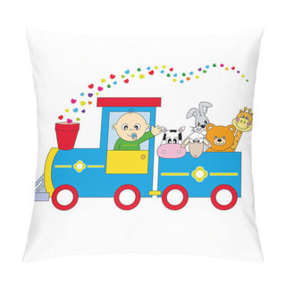 Personality  Children's Train Animals Pillow Covers