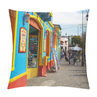 Personality  BUENOS AIRES MAY 01: Colorful Caminito Street In The La Boca, Bu Pillow Covers