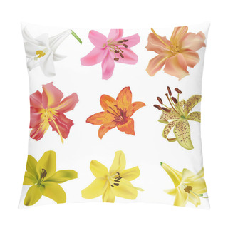 Personality  Nine Isolated Lily Flowers Collection Pillow Covers