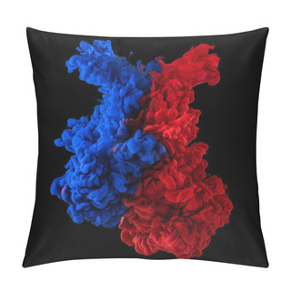 Personality  Plumes Of Red And Blue Ink In Water Pillow Covers