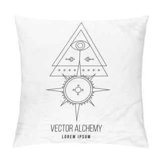 Personality  Vector Geometric Alchemy Symbol Pillow Covers