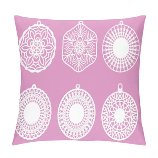 Personality  Laser Cut Christmas Ball Vector Set Pillow Covers