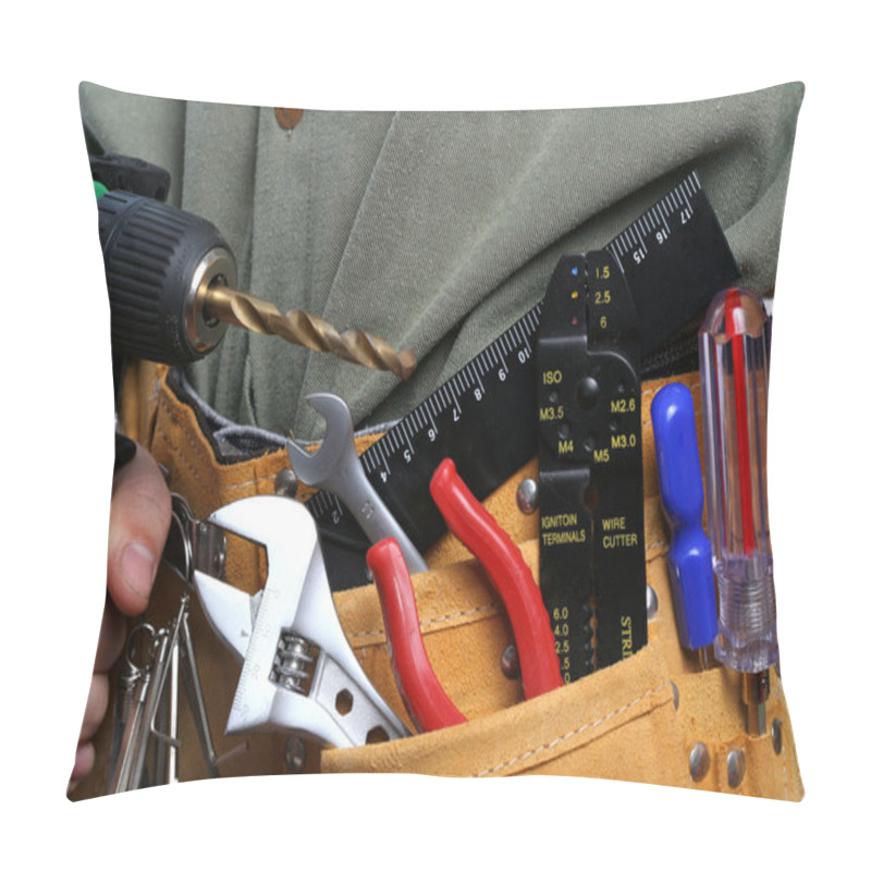 Personality  Man With Drill And Tool Belt Pillow Covers