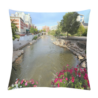 Personality  Truckee River In Downtown Reno, Nevada Pillow Covers