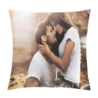 Personality  Handsome Man Hugging His Sensual Girlfriend Pillow Covers
