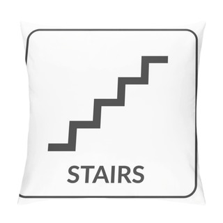 Personality  Stair Sign. Flat Vector Web Icon Pillow Covers