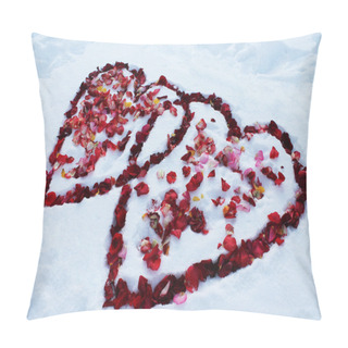 Personality  Two Hearts On The Snow Pillow Covers