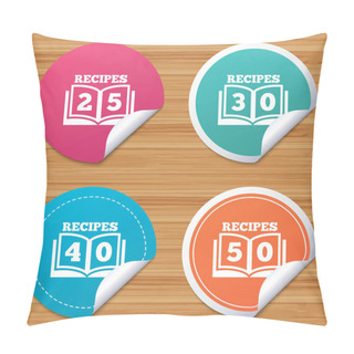 Personality  Cookbook Icons. Fifty Recipes Book Sign. Pillow Covers