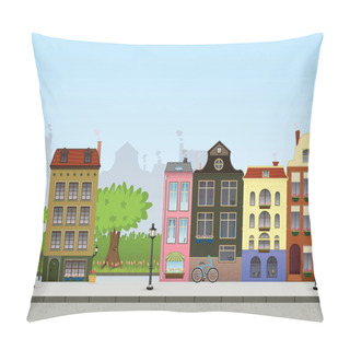 Personality  European City Center. Metropolitan Vector Collection. Pillow Covers