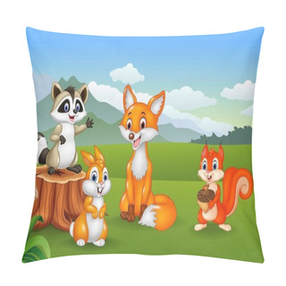 Personality  Nature Scene With Different Animals Pillow Covers