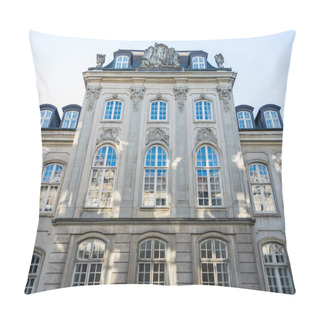Personality  Low Angle View Of Beautiful Old House With Large Windows And Decorations In Copenhagen, Denmark Pillow Covers