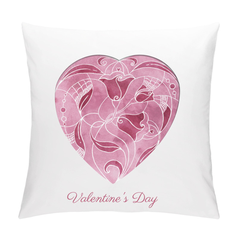 Personality  Watercolor heart hand drawn. Abstract illustration. Paper card pillow covers