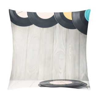 Personality  Vinyl Discs On The Table Pillow Covers