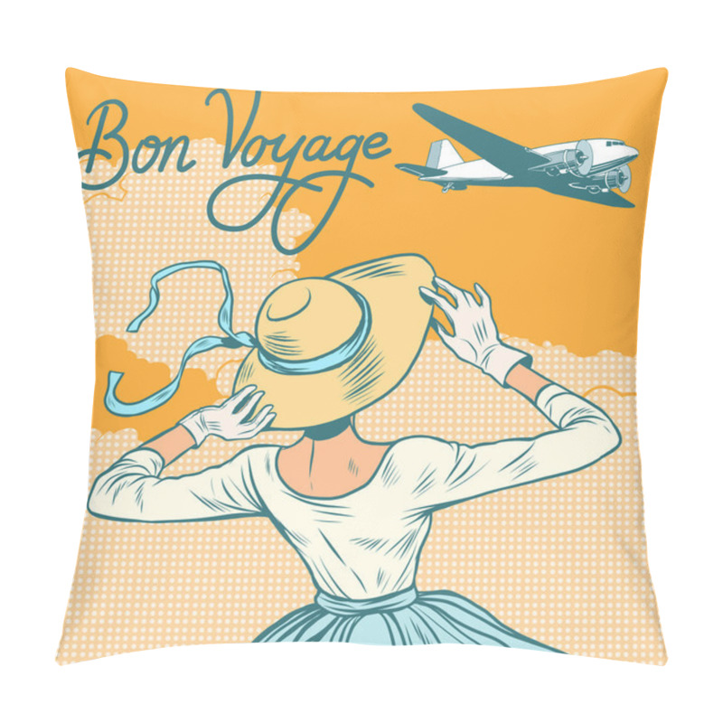 Personality  girl passenger plane Bon voyage pillow covers