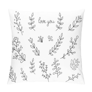 Personality  Flourish Ornate Decoration Ink Calligraphy Style Pillow Covers