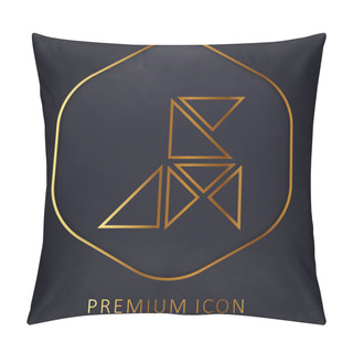 Personality  Bird Golden Line Premium Logo Or Icon Pillow Covers