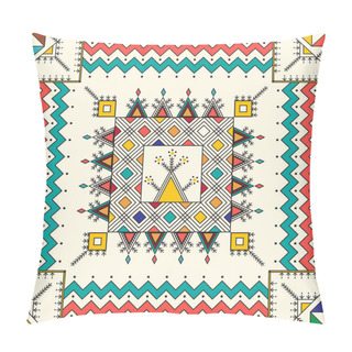 Personality  Decorative Geometric Repeating Pattern Inspired By Al-Qatt Al-Asiri Traditional Paintings Pillow Covers