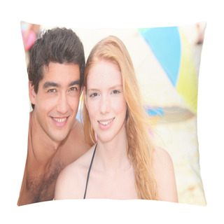 Personality  Young Couple On The Beach Pillow Covers