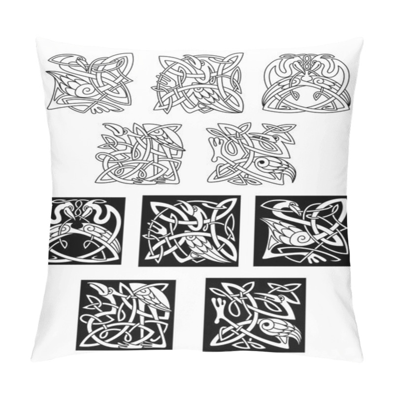 Personality  Heron And Stork Celtic Ornaments Pillow Covers