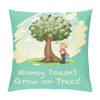 Personality  Man Watering Tree Full Of Money	 Pillow Covers