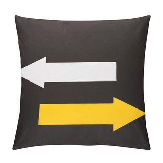 Personality  Top View Of Directional Arrows Isolated On Black  Pillow Covers