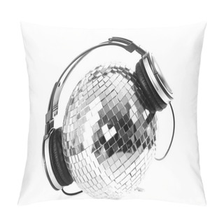 Personality  Shiny Discoball With Dj Headphones Pillow Covers