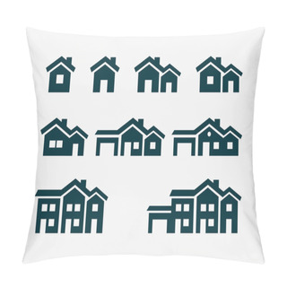 Personality  House Icon Set Pillow Covers