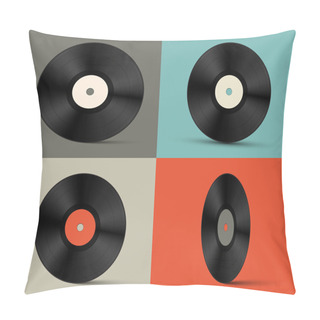 Personality  Retro Vector Vinyl Records Set Illustration Pillow Covers