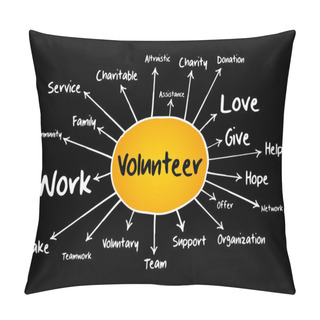 Personality  Volunteer Mind Map Flowchart, Business Concept For Presentations And Reports Pillow Covers